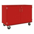 I.D. Systems 36'' Tall Tulip Red Mobile Storage Cabinet with 18 3 1/2'' Trays 80275F36043 538275F36043